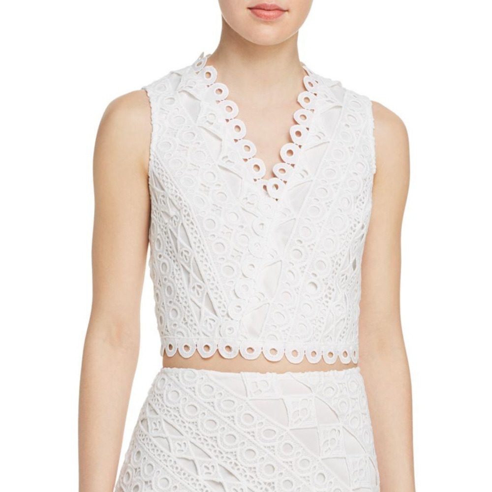 Aqua Lace Crossover Crop Top